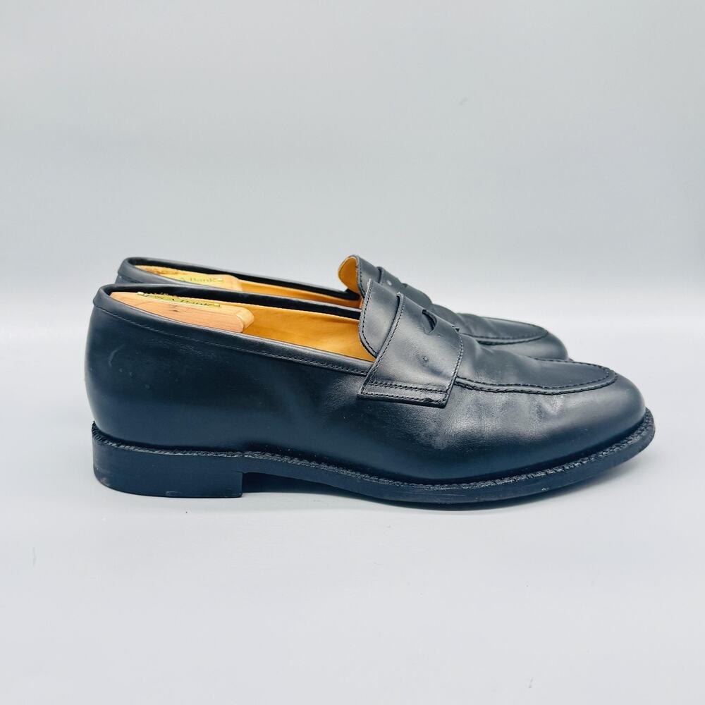 Suitsupply Shoes Mens 10 Black Leather Slip On Penny Loafers Casual Comfort